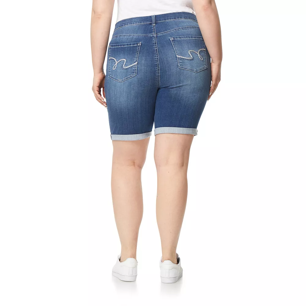 Juniors' Plus Size WallFlower High-Rise Insta-Soft Irresistible Bermuda Shorts 3 Juniors' Plus Size WallFlower High-Rise Insta-Soft Irresistible Bermuda Shorts - Image 3