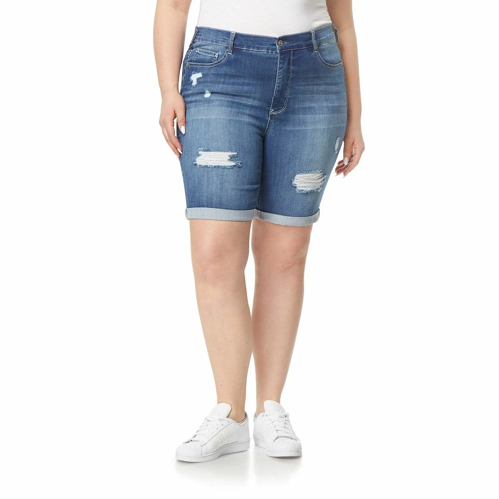 Juniors' Plus Size WallFlower High-Rise Insta-Soft Irresistible Bermuda Shorts 1 Juniors' Plus Size WallFlower High-Rise Insta-Soft Irresistible Bermuda Shorts