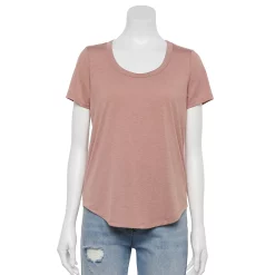 Juniors SO® Favorite U-Neck Short Sleeve Tee -Cuddl Duds SHOP 3979445 Mocha Kiss