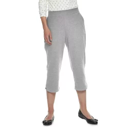 Women's Croft & Barrow® Easy Pull-On Knit Capri Pants 13 Women's Croft & Barrow® Easy Pull-On Knit Capri Pants -Cuddl Duds SHOP 3982181 Heather Gray