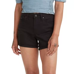 Women's Levi's® Mid-Length Jean Shorts -Cuddl Duds SHOP 4015111 Black And Black
