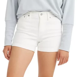 Women's Levi's® Mid-Length Jean Shorts -Cuddl Duds SHOP 4015111 Chalk White