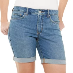 Women's Croft & Barrow® Cuffed Jean Shorts 8 Women's Croft & Barrow® Cuffed Jean Shorts -Cuddl Duds SHOP 4145304 Medium Wash