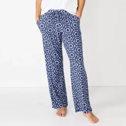 Women's Sonoma Goods For Life® Cozy Pajama Pants -Cuddl Duds SHOP 4211999 Navy Quilt