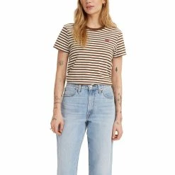 Women's Levi's® Perfect Tee -Cuddl Duds SHOP 4232523 Sepia Stripe