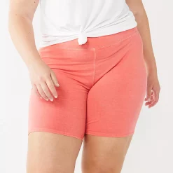 Alternative view of Juniors' Plus Size SO® Lounge High Waist Side Piece Bike Shorts