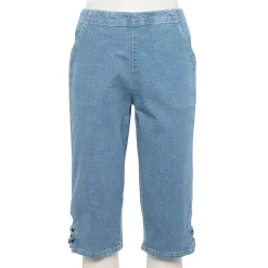 Women's Croft & Barrow® Embellished Hem Skimmer Jeans 18 Women's Croft & Barrow® Embellished Hem Skimmer Jeans -Cuddl Duds SHOP 4293785 Rinse Wash