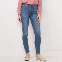Women's LC Lauren Conrad Feel Good High-Waist Skinny Jeans 18 Women's LC Lauren Conrad Feel Good High-Waist Skinny Jeans -Cuddl Duds SHOP 4316478 Medium Wash