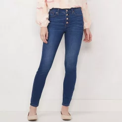 Women's LC Lauren Conrad Feel Good High-Waist Skinny Jeans 17 Women's LC Lauren Conrad Feel Good High-Waist Skinny Jeans -Cuddl Duds SHOP 4316478 Medium Wash Kimberly