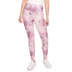 Juniors' SO® Sporty High Waisted Long Leggings -Cuddl Duds SHOP 4341243 Wine Tie Dye