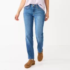 Women's Sonoma Goods For Life® Straight-Leg High-Waisted Curvy Jeans 14 Women's Sonoma Goods For Life® Straight-Leg High-Waisted Curvy Jeans -Cuddl Duds SHOP 4380113 Medium