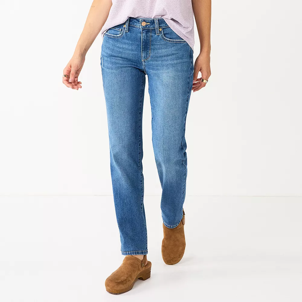 Women's Sonoma Goods For Life® Straight-Leg High-Waisted Curvy Jeans 4 Women's Sonoma Goods For Life® Straight-Leg High-Waisted Curvy Jeans - Image 4