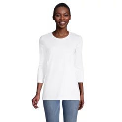 Women's Lands' End Supima Cotton Crewneck Tunic -Cuddl Duds SHOP 4542524 White