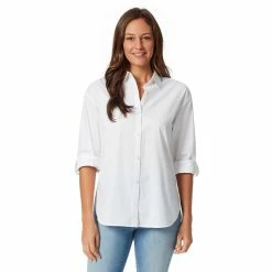 Women's Gloria Vanderbilt Amanda Button Down Shirt -Cuddl Duds SHOP 4550182 Vintage White