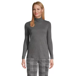 Alternative view of Women's Lands' End Supima Cotton Long Sleeve Turtleneck