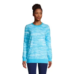 Women's Lands' End Serious Sweats Crewneck Sweatshirt Tunic 18 Women's Lands' End Serious Sweats Crewneck Sweatshirt Tunic -Cuddl Duds SHOP 4552819 Blue Tie Dye Wave