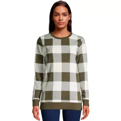 Women's Lands' End Serious Sweats Crewneck Sweatshirt Tunic 14 Women's Lands' End Serious Sweats Crewneck Sweatshirt Tunic -Cuddl Duds SHOP 4552819 Forest Moss Check