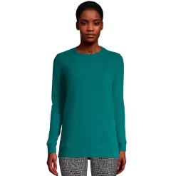 Women's Lands' End Serious Sweats Crewneck Sweatshirt Tunic 15 Women's Lands' End Serious Sweats Crewneck Sweatshirt Tunic -Cuddl Duds SHOP 4552819 Jade Emerald