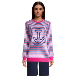 Women's Lands' End Serious Sweats Crewneck Sweatshirt Tunic 17 Women's Lands' End Serious Sweats Crewneck Sweatshirt Tunic -Cuddl Duds SHOP 4552819 Stripe Anchor
