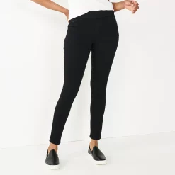 Women's Nine West Pull-On Jeggings 8 Women's Nine West Pull-On Jeggings -Cuddl Duds SHOP 4560768 Black