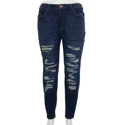Juniors' Plus Size SO® High Rise Curvy Jeggings 5 Juniors' Plus Size SO® High Rise Curvy Jeggings -Cuddl Duds SHOP 4585570 Dark Destructed