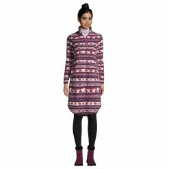 Women's Lands' End 1/4-Zip Fleece Shift Dress -Cuddl Duds SHOP 4649012 Outdoor Fairisle