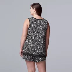 Plus Size Simply Vera Vera Wang Basic Luxury Pajama Tank & Pajama Boxers Set 7 Plus Size Simply Vera Vera Wang Basic Luxury Pajama Tank & Pajama Boxers Set -Cuddl Duds SHOP 4780280 ALT