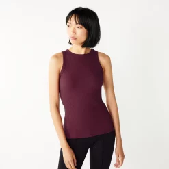 Women's Nine West Ribbed Tank -Cuddl Duds SHOP 4841430 Maddie Plum