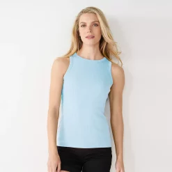 Women's Nine West Ribbed Tank -Cuddl Duds SHOP 4841430 Peri Cream