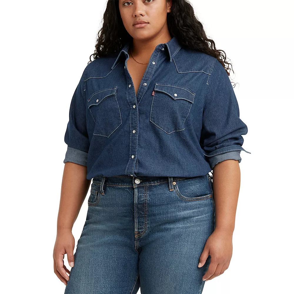 Plus Size Levi's® Western Denim Shirt 1 Plus Size Levi's® Western Denim Shirt