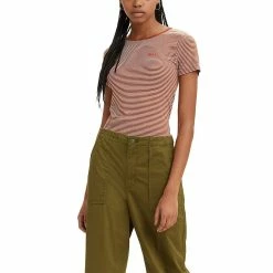 Women's Levi's® Honey Tee -Cuddl Duds SHOP 4850284 Vanilla Tofu Stripe