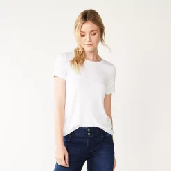 Women's Nine West Essential Crewneck Tee -Cuddl Duds SHOP 4911743 Modern White