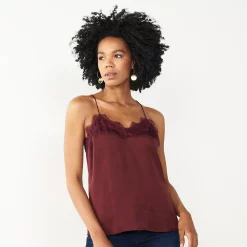 Women's Nine West Lace Trim Cami -Cuddl Duds SHOP 4944769 Maddie Plum