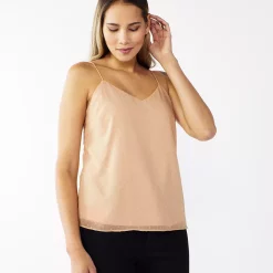Women's Nine West V-Neck Layering Camisole -Cuddl Duds SHOP 4951519 Blush Clip Dot