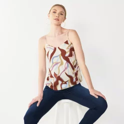 Women's Nine West V-Neck Layering Camisole -Cuddl Duds SHOP 4951519 Halo Zebra