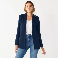 Women's Nine West Relaxed Blazer -Cuddl Duds SHOP 4951623 Avery Navy