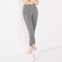 Women's Nine West Seamed Tummy-Control Ponte Leggings 20 Women's Nine West Seamed Tummy-Control Ponte Leggings -Cuddl Duds SHOP 4952203 Black White Mini Plaid