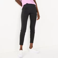 Women's Nine West Seamed Tummy-Control Ponte Leggings 15 Women's Nine West Seamed Tummy-Control Ponte Leggings -Cuddl Duds SHOP 4952203 Charcoal Herringbone