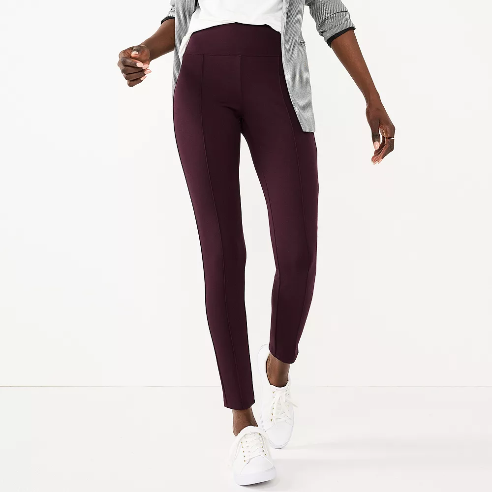 Women's Nine West Seamed Tummy-Control Ponte Leggings 3 Women's Nine West Seamed Tummy-Control Ponte Leggings - Image 3