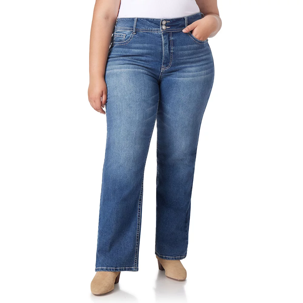 Juniors' Plus Size WallFlower Insta Stretch Luscious Curvy Bling Bootcut Jeans 1 Juniors' Plus Size WallFlower Insta Stretch Luscious Curvy Bling Bootcut Jeans