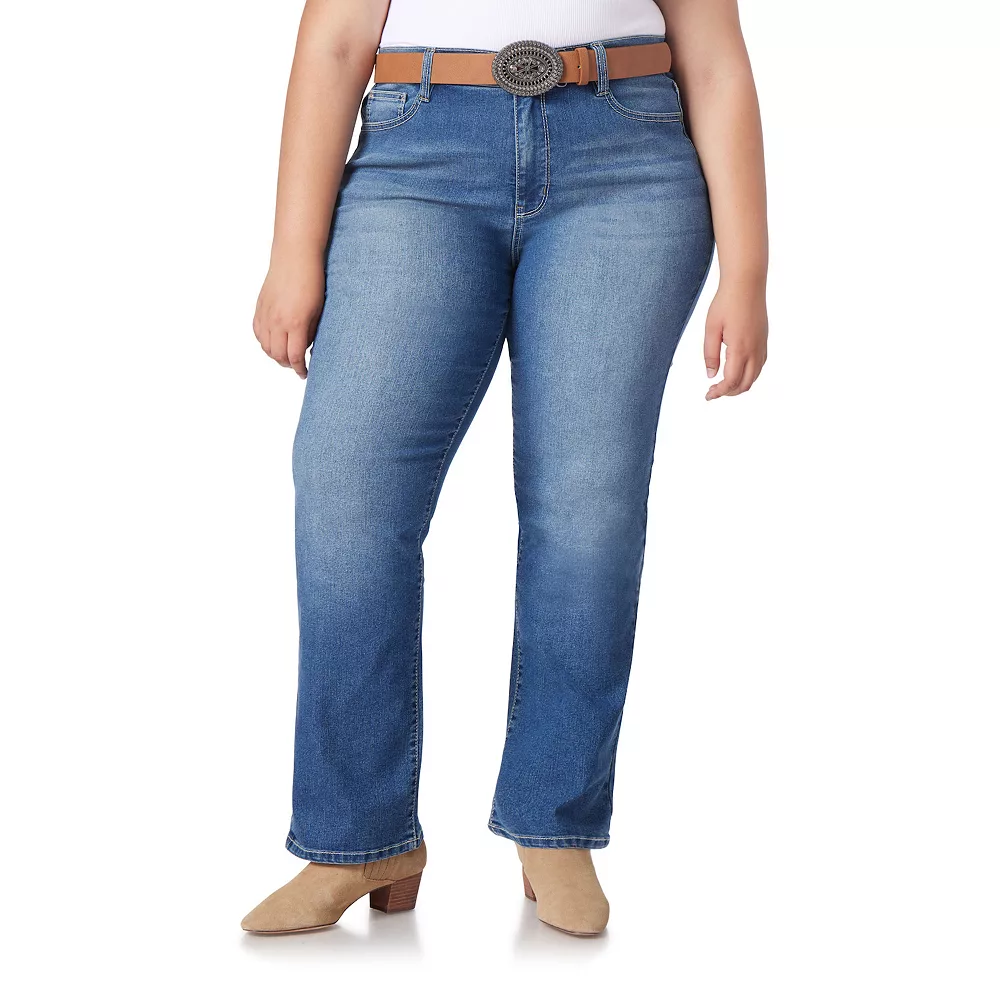 Juniors' Plus Size WallFlower Insta Stretch Legendary Slim Belted Bootcut Jeans 2 Juniors' Plus Size WallFlower Insta Stretch Legendary Slim Belted Bootcut Jeans - Image 2