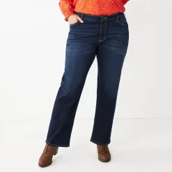 Alternative view of Plus Size Sonoma Goods For Life® Premium Elastic-Waist Midrise Straight-Leg Jeans