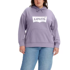 Plus Size Levi's® Logo Graphic Hoodie 11 Plus Size Levi's® Logo Graphic Hoodie -Cuddl Duds SHOP 5003788 Iris Purple Batwing