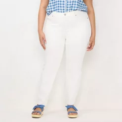 Plus Size LC Lauren Conrad Mid-Rise Skinny Jeans 10 Plus Size LC Lauren Conrad Mid-Rise Skinny Jeans -Cuddl Duds SHOP 5011811 White