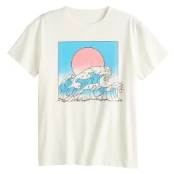 Juniors' Crashing Waves Graphic Tee -Cuddl Duds SHOP 5017861 ALT5