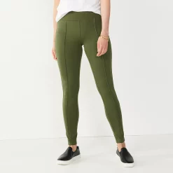 Petite Nine West Seamed Tummy Control Ponte Leggings 14 Petite Nine West Seamed Tummy Control Ponte Leggings -Cuddl Duds SHOP 5032426 Infantry Olive