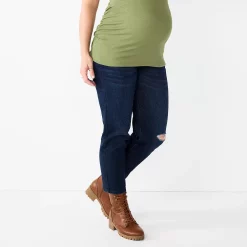 Maternity Sonoma Goods For Life® Over-The-Belly Cropped Straight-Leg Jeans