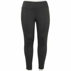 Plus Size Nine West Seamed Tummy-Control Ponte Leggings -Cuddl Duds SHOP 5035946 Gray Menswear
