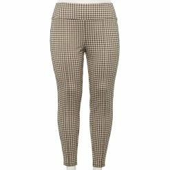 Plus Size Nine West Seamed Tummy-Control Ponte Leggings -Cuddl Duds SHOP 5035946 Tan Plaid