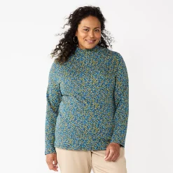 Alternative view of Plus Size Croft & Barrow® Essential Mockneck Top